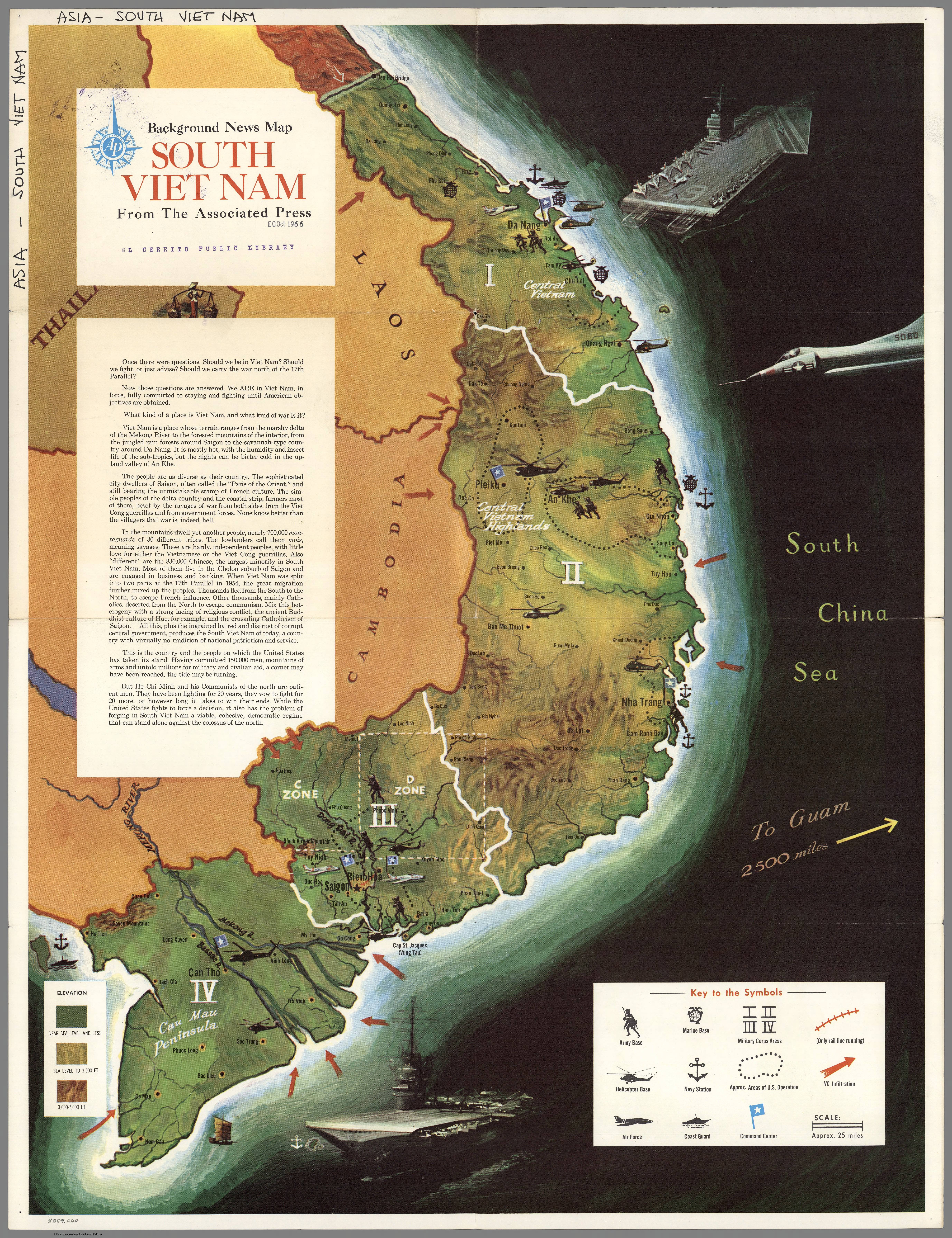 Associated Press Background News Map South Viet Nam – 1966