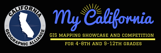 Image including CGA logo and title of contest: "My California GIS Mapping SHowcase and Competition for 4th-12th grades"