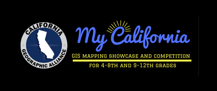 Image including CGA logo and title of contest: "My California GIS Mapping Showcase and Competition for 4th-12th grades"
